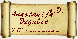 Anastasija Dugalić vizit kartica